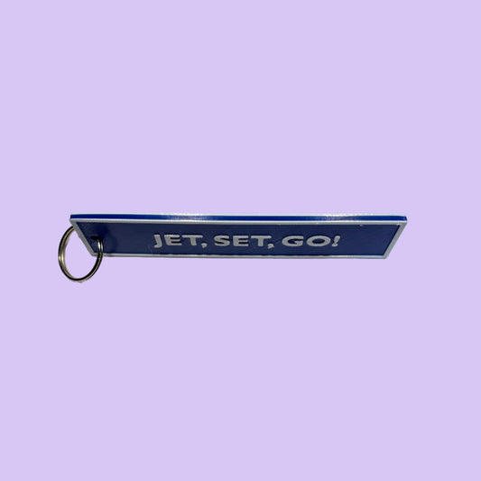 Flight Tag - Blue White - Jet, Set, Go - Side View