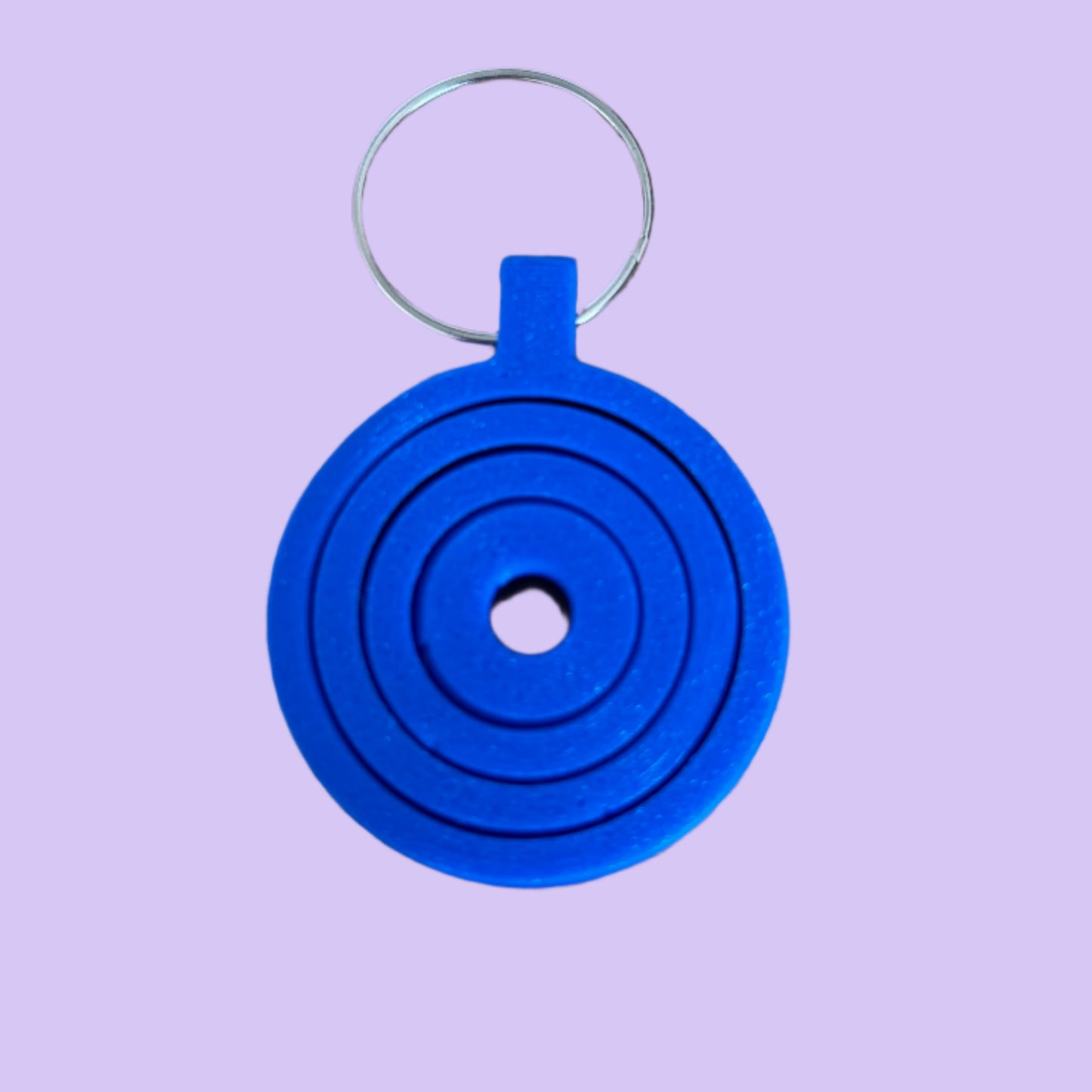 Gyroscopic Fidget Keyring - Bottom View - Blue