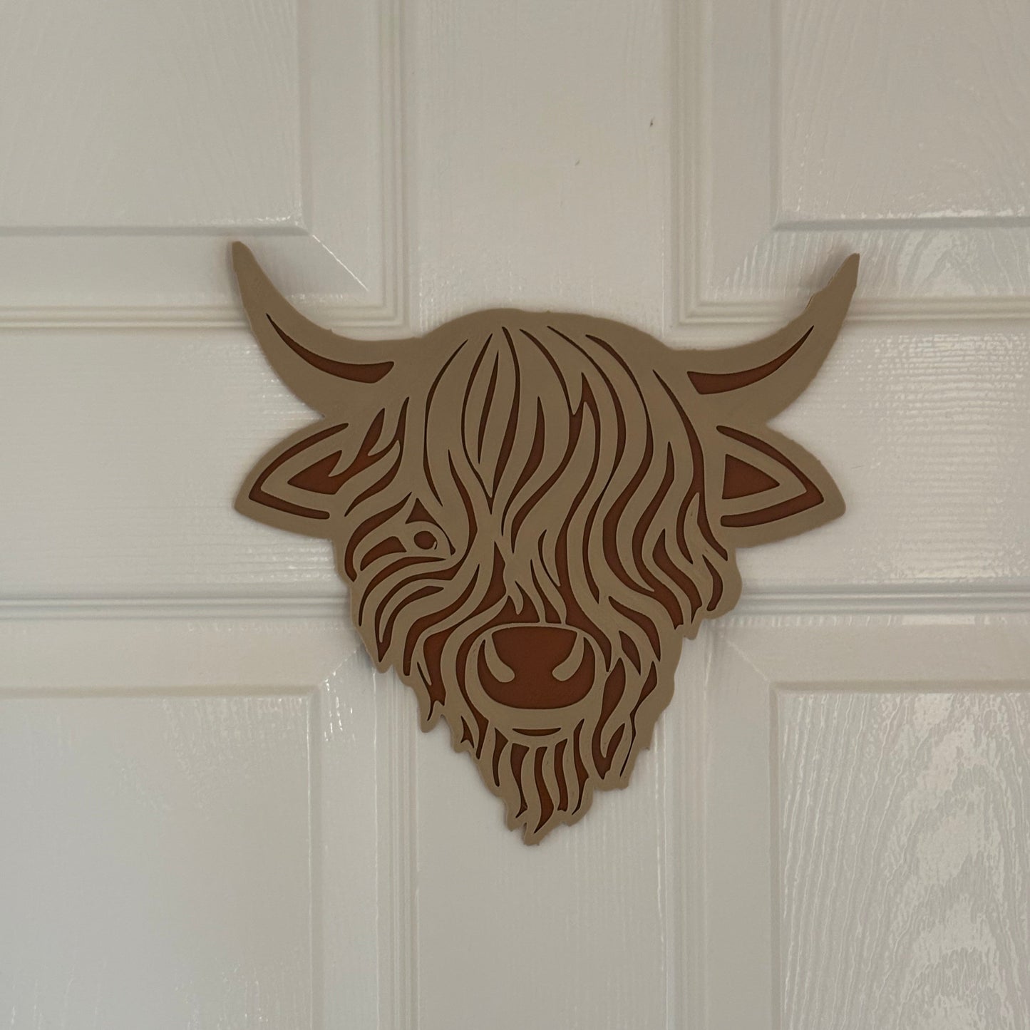 Highland Cow Wall Plaque - Door View 2