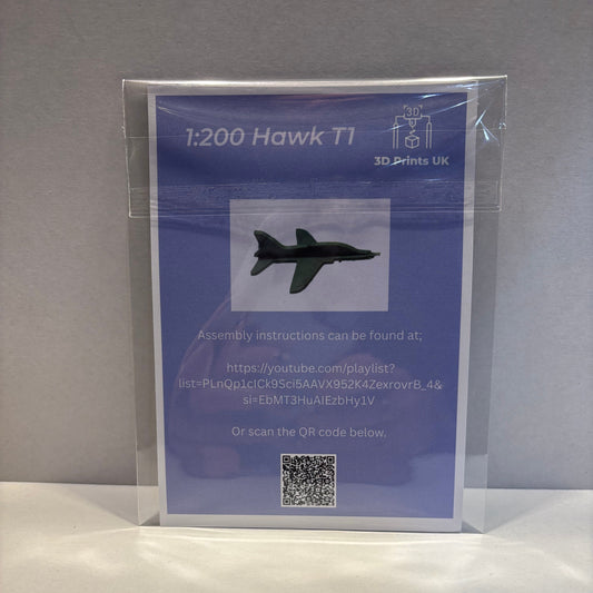 Kit Card - Aeroplane - 1200 - Hawk T1 - Rear View Packaged