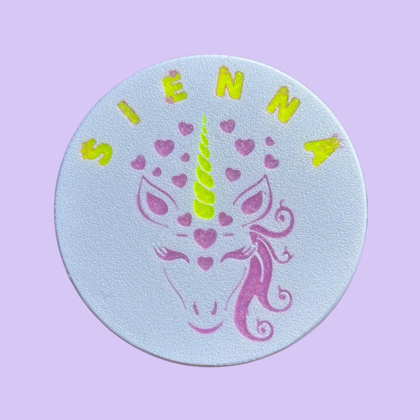 Unicorn Coaster - Top View - Sienna