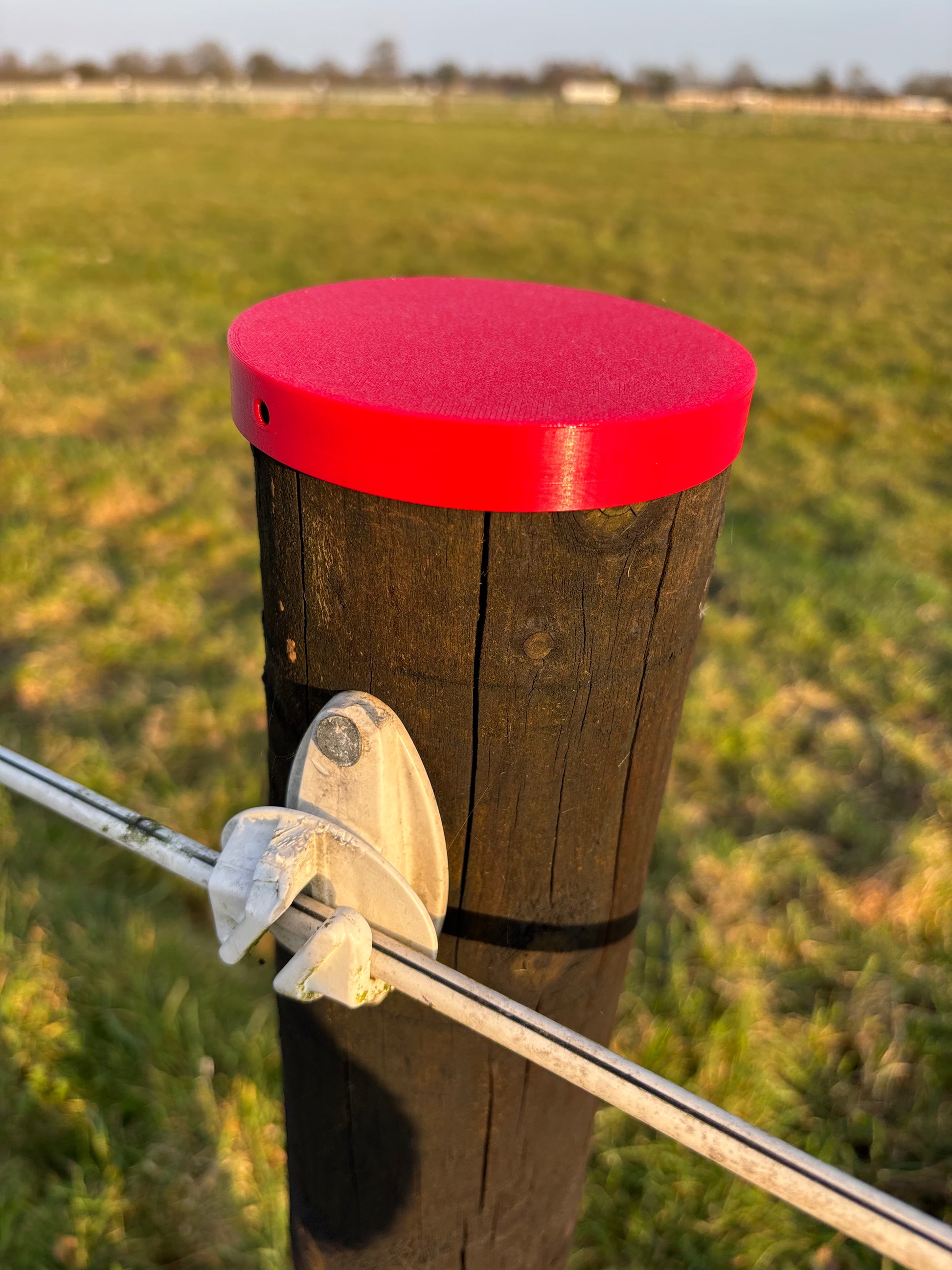 4” Fence Post Cap - Dark Red - Side View