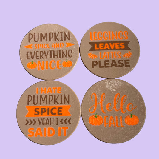 Autumn/Fall Coaster Set - Top View 