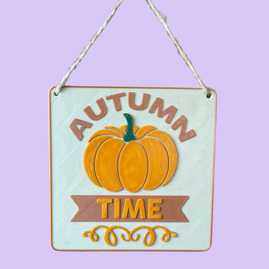 Autumn Time Decorative Wall Hanging Front View Hanging
