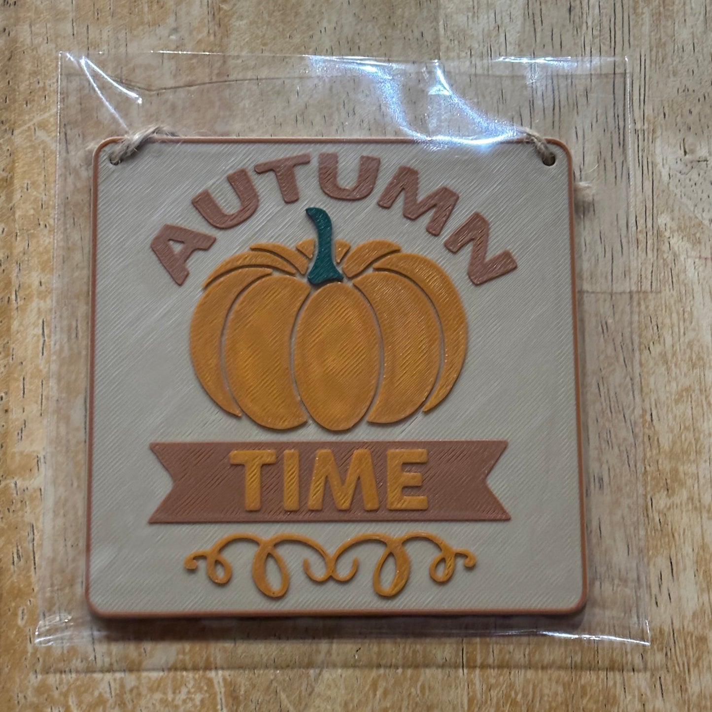 Autumn Time Decorative Wall Hanging Front View Packaged
