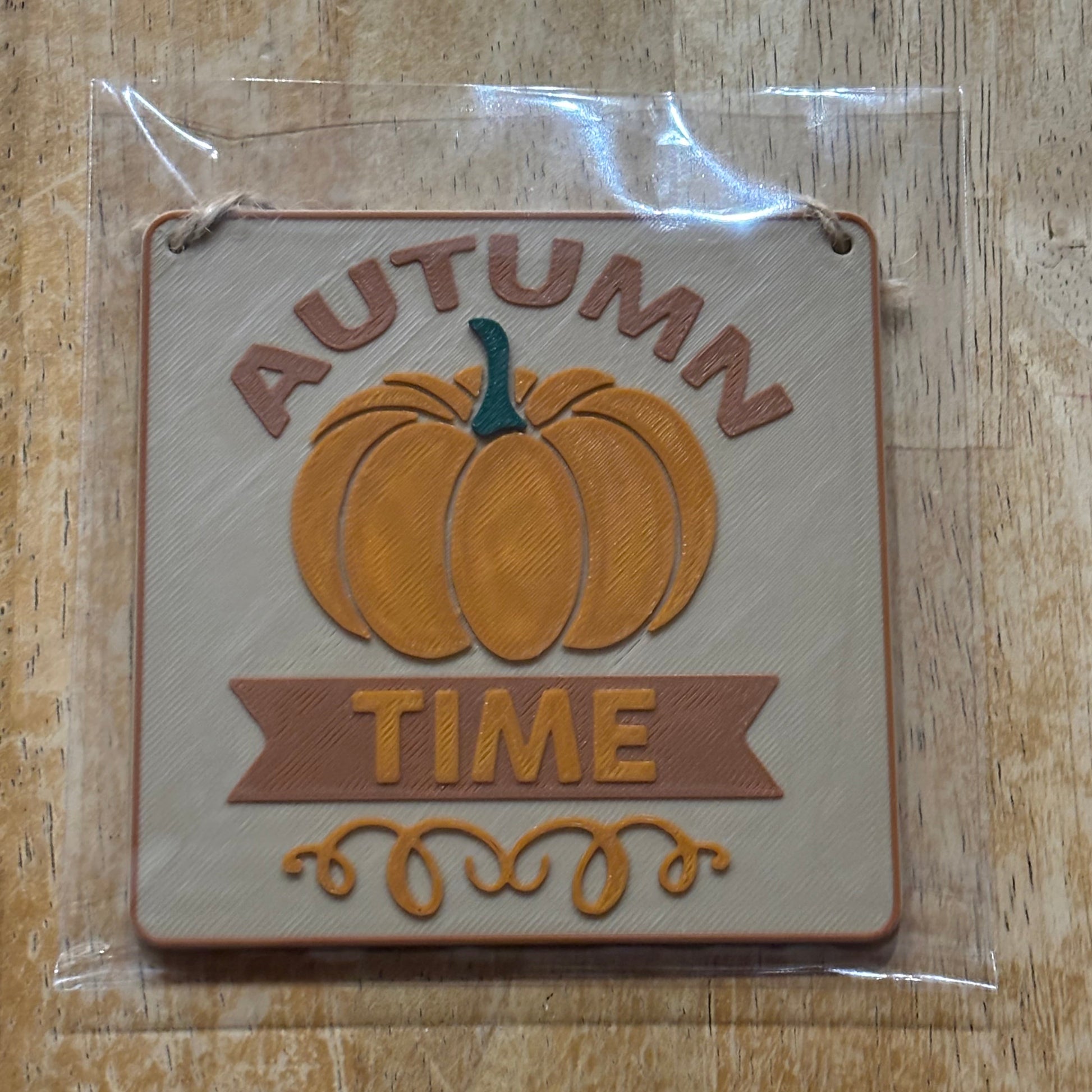 Autumn Time Decorative Wall Hanging Front View Packaged