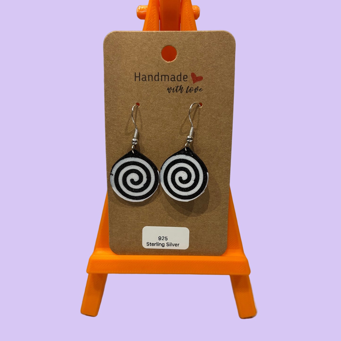 Beetlejuice Hook Earrings - Spiral - Front View 