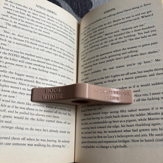 Book Whore Book Page Spreader - Thumb Holder - Book View