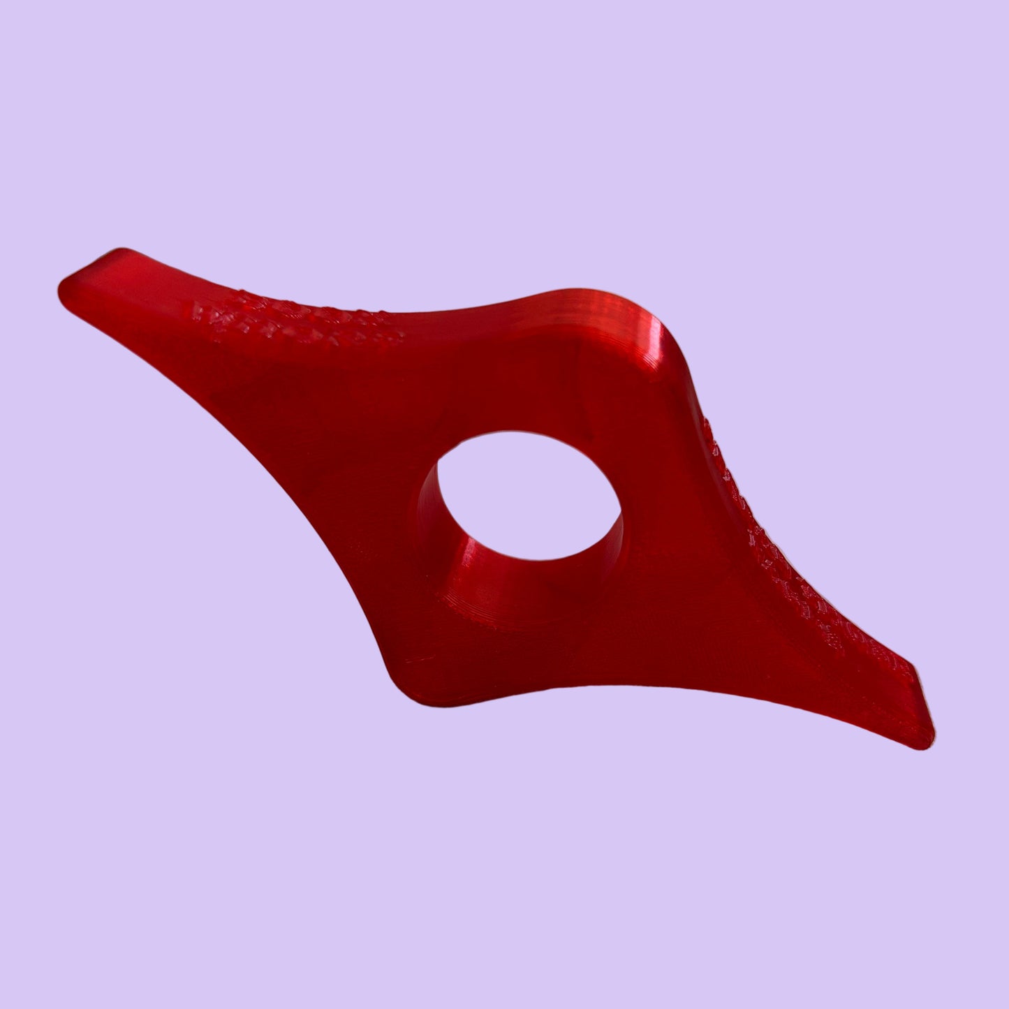 Book Whore Book Page Spreader - Thumb Holder - Transparent Red - Base View Side 