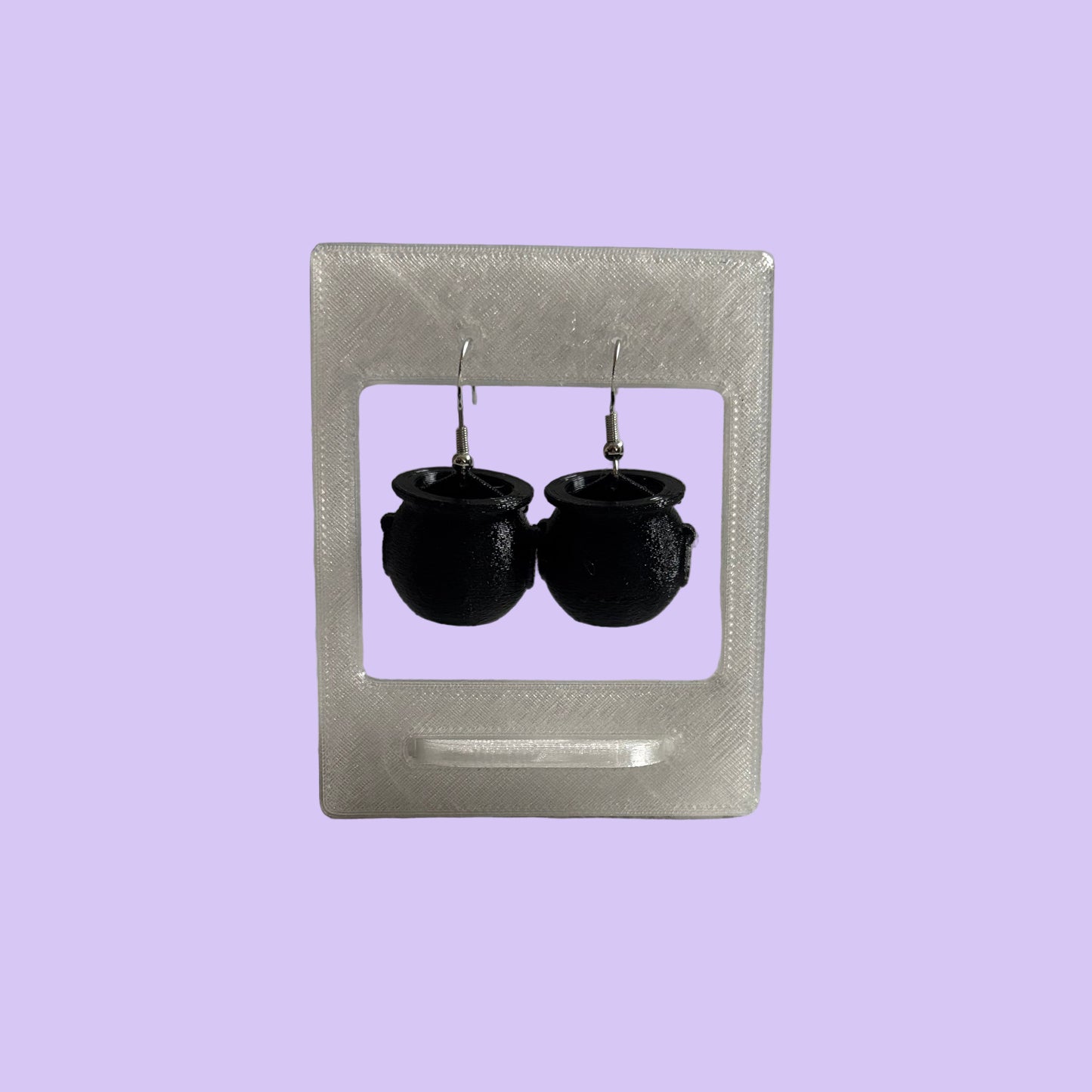 Cauldron 3D Hook Earrings - Front Straight View