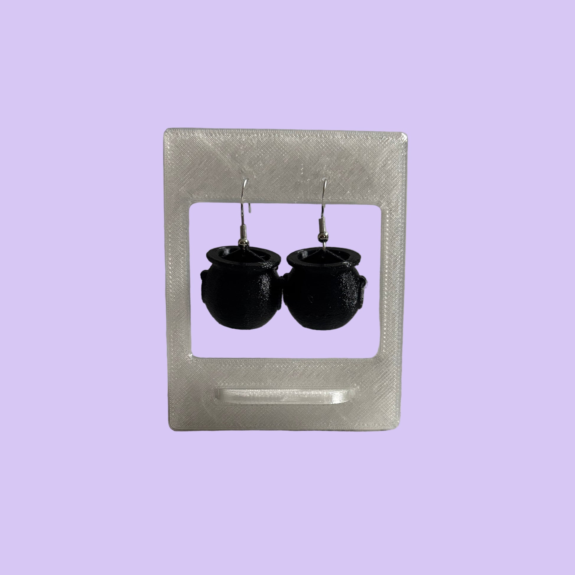 Cauldron 3D Hook Earrings - Front Straight View