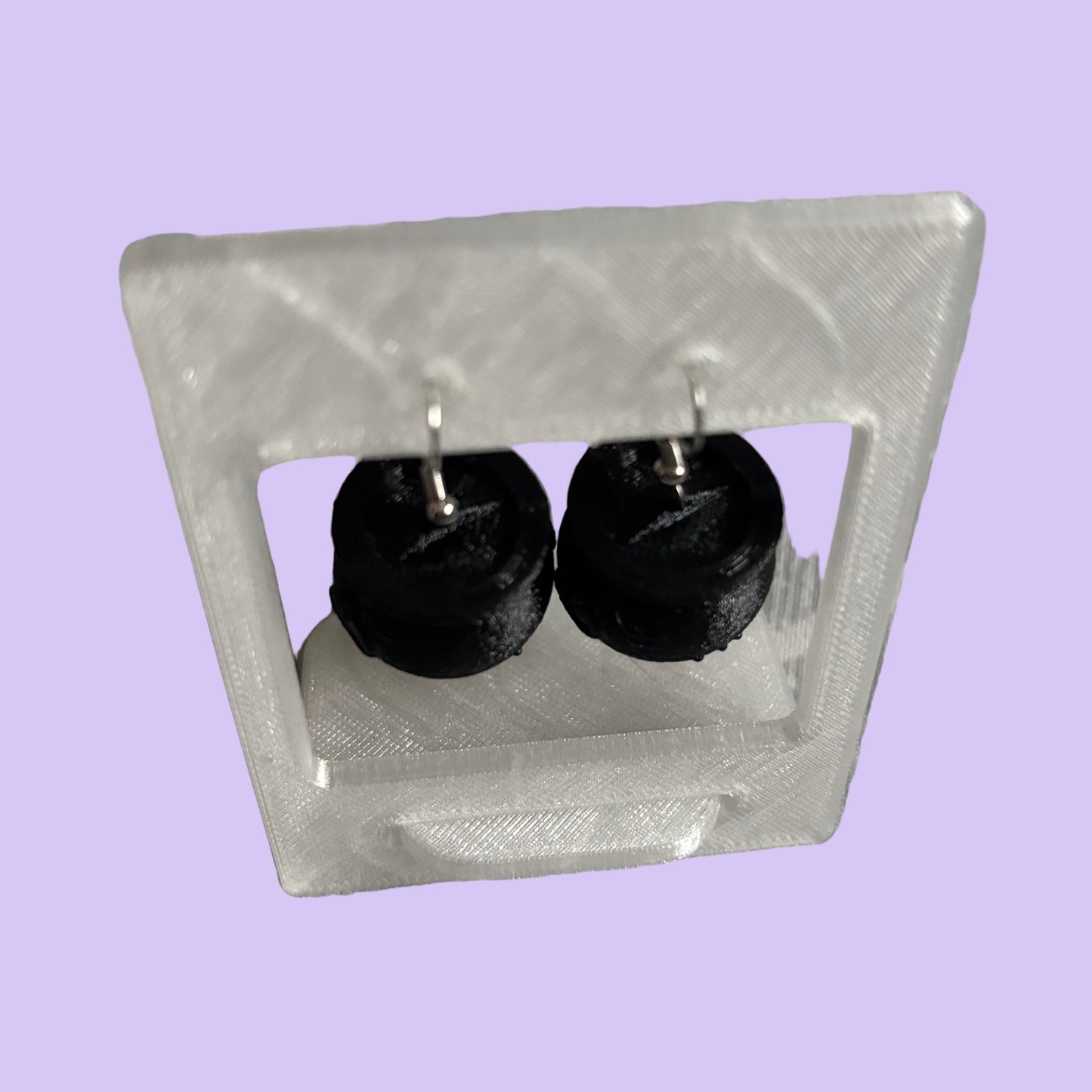Cauldron 3D Hook Earrings - Front Top View