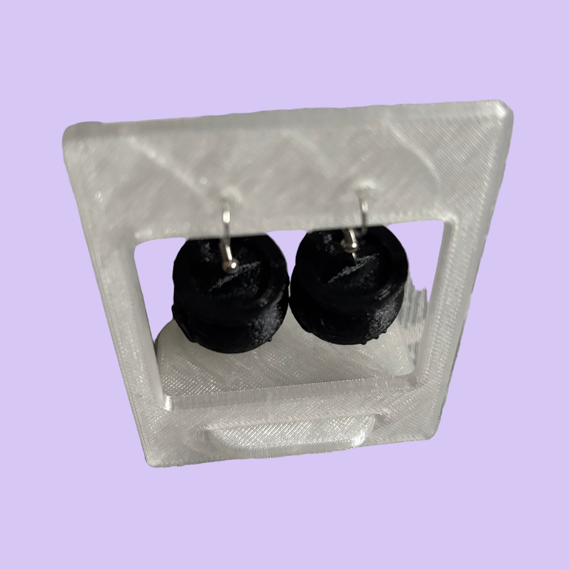 Cauldron 3D Hook Earrings - Front Top View