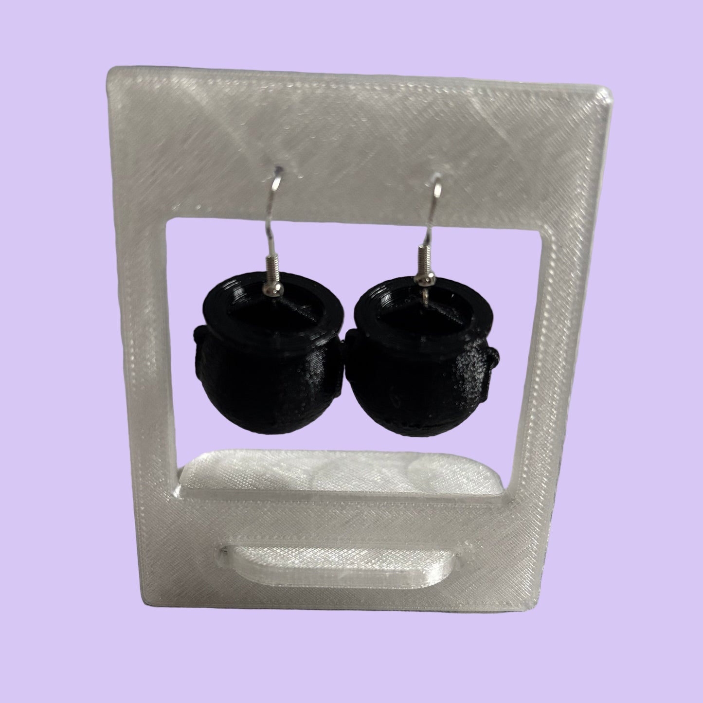 Cauldron 3D Hook Earrings - Front View