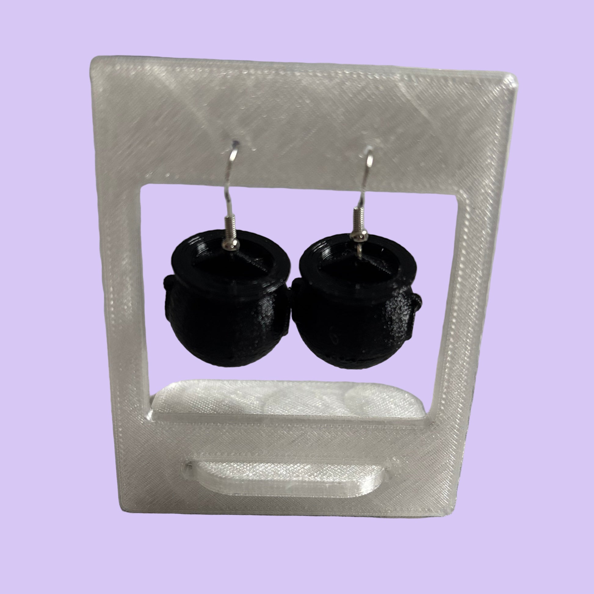 Cauldron 3D Hook Earrings - Front View