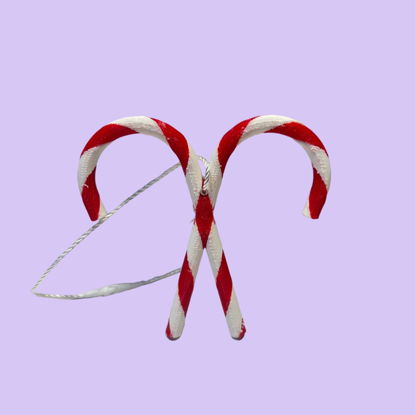 Christmas - Candy Cane Crossover Hanging Decoration - 75mm - Front View