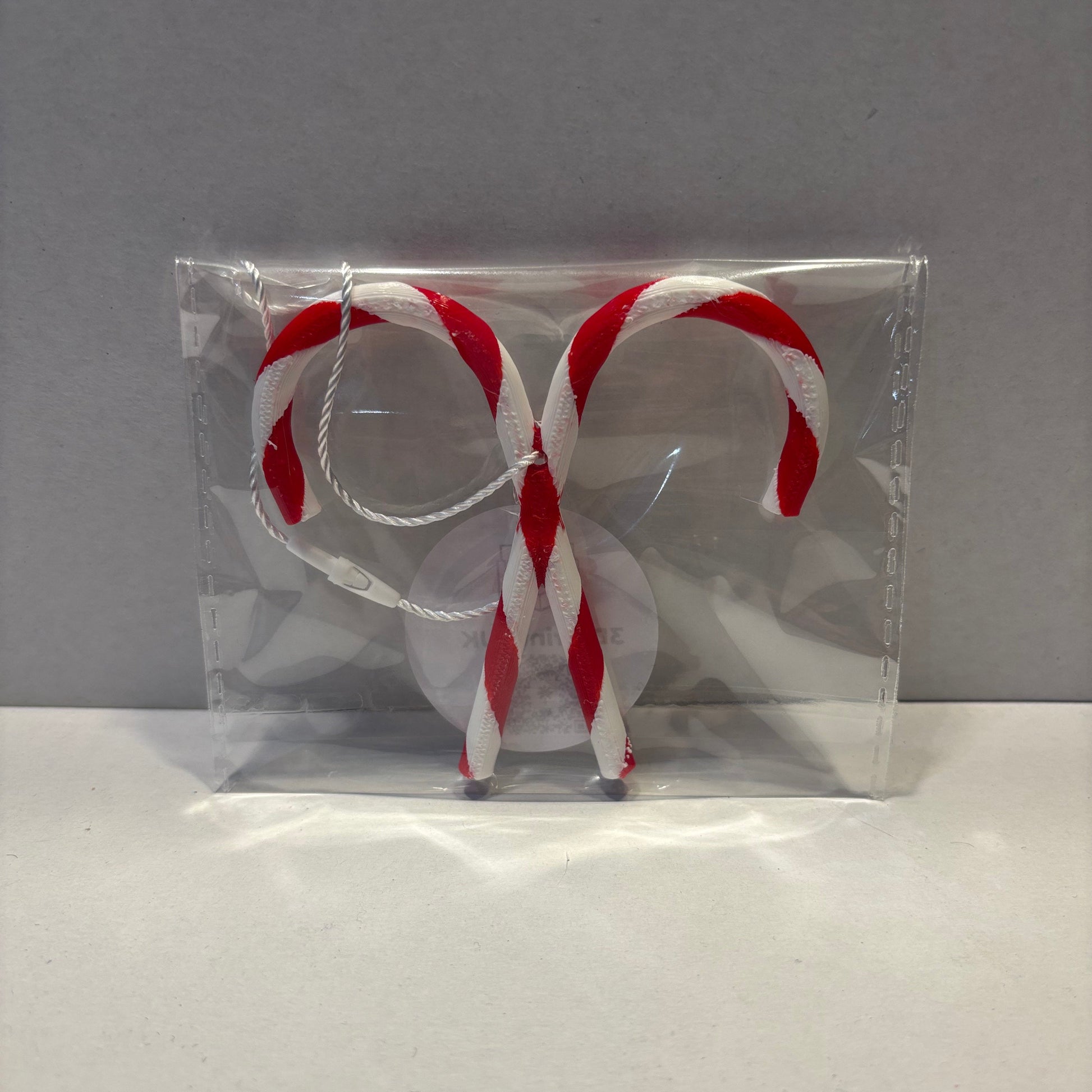 Christmas - Candy Cane Crossover Hanging Decoration - 75mm - Front View Packaged