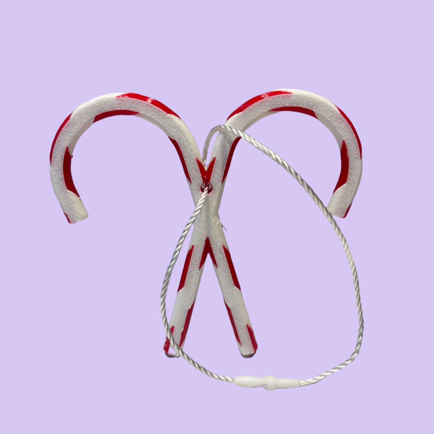 Christmas - Candy Cane Crossover Hanging Decoration - 75mm - Rear View