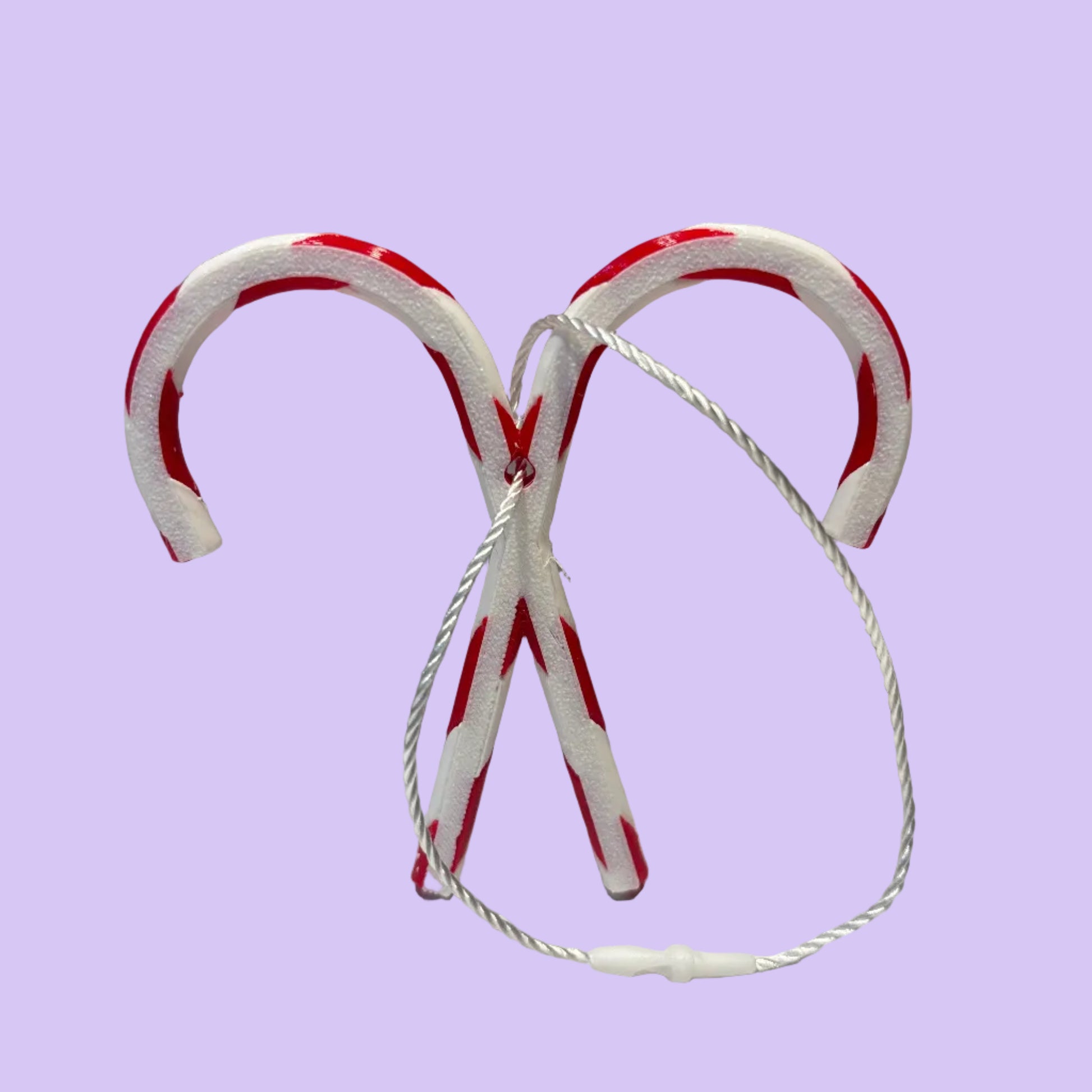 Christmas - Candy Cane Crossover Hanging Decoration - 75mm - Rear View