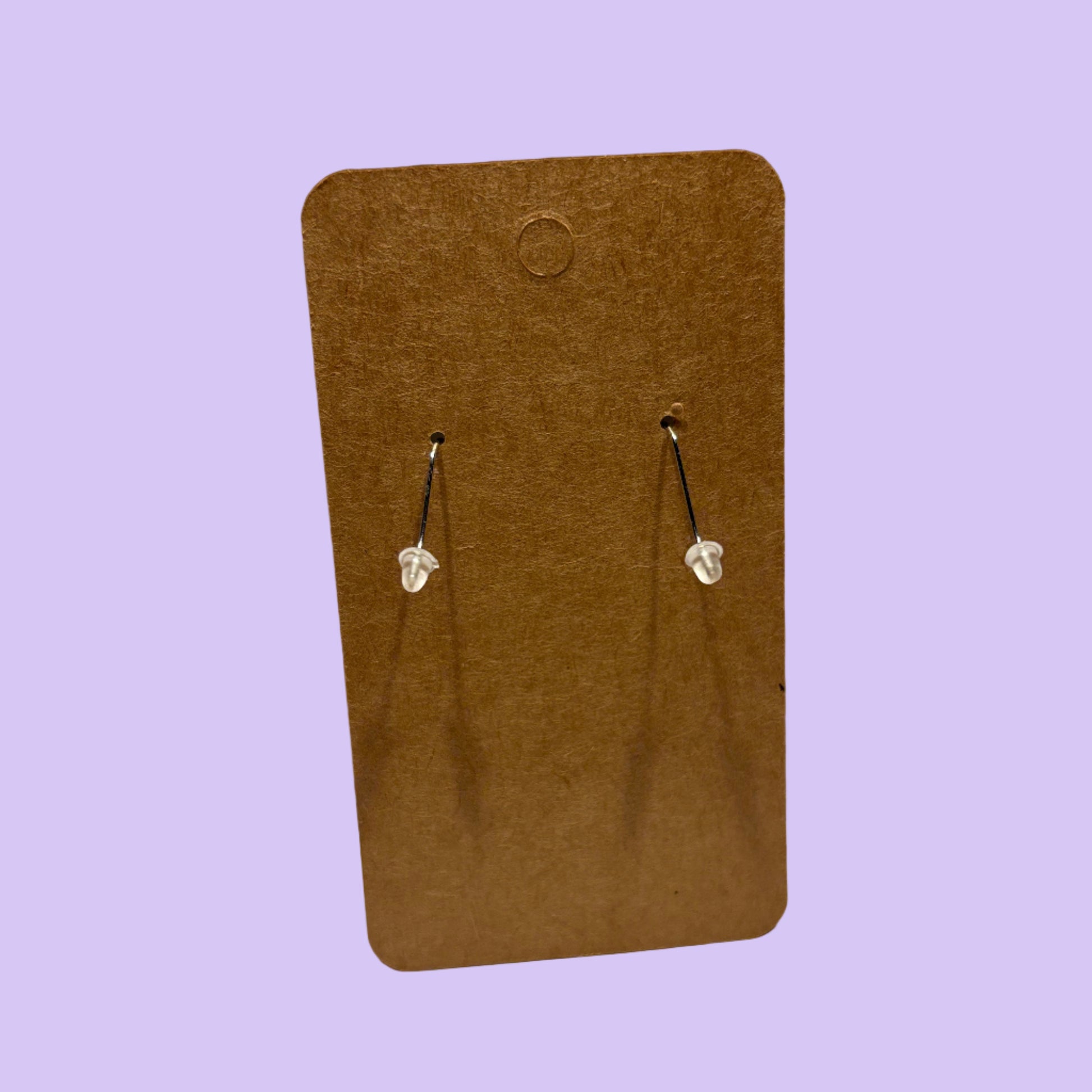 Christmas - Candy Cane Loveheart Earrings - Rear View Mounted