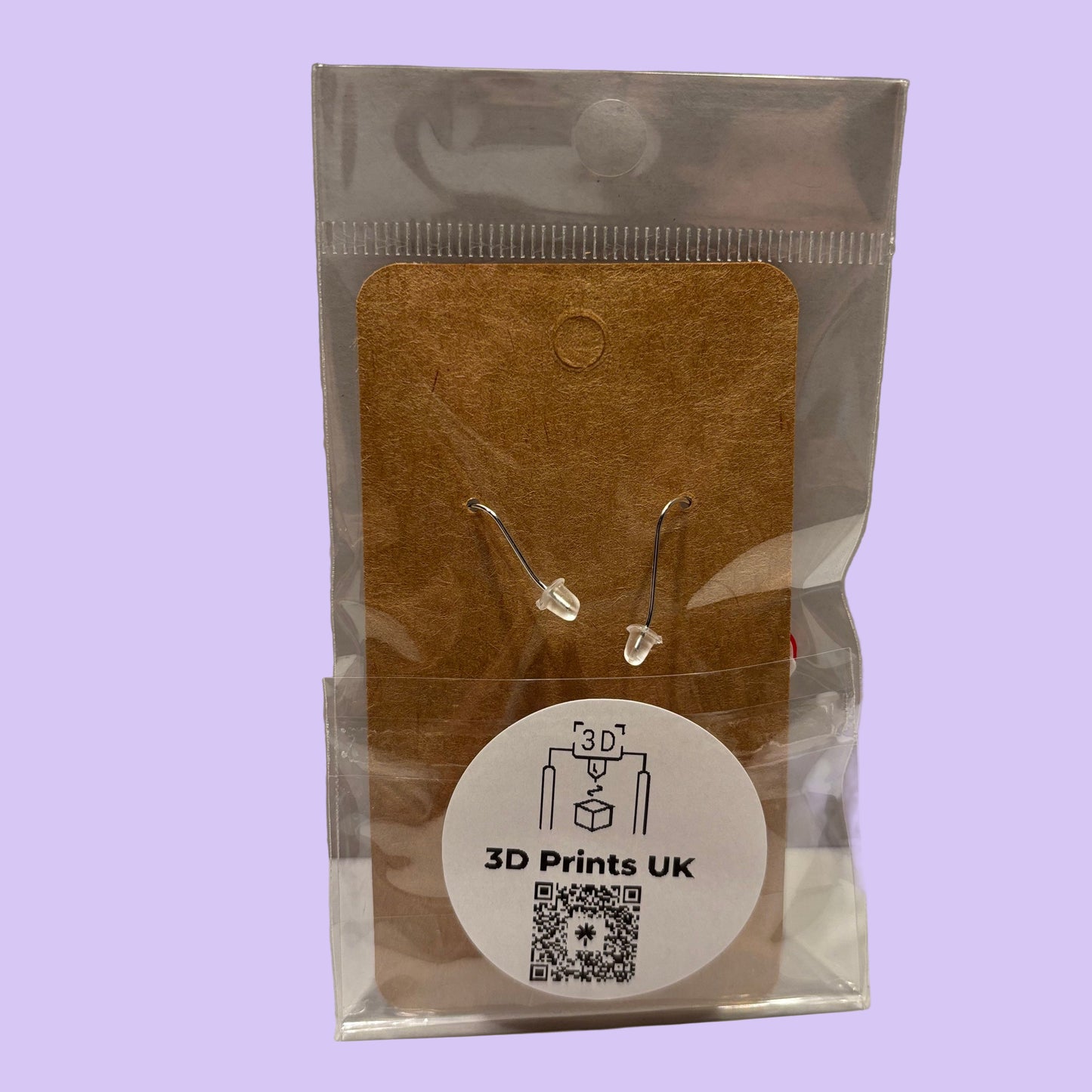 Christmas - Candy Cane Loveheart Earrings - Rear View Packaged