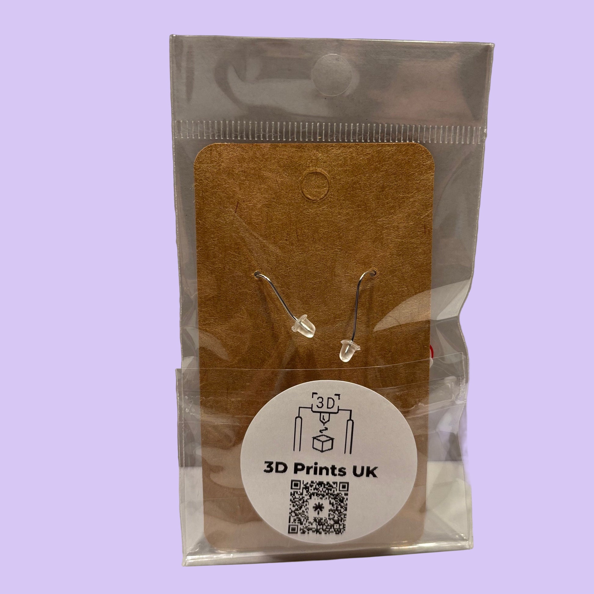 Christmas - Candy Cane Loveheart Earrings - Rear View Packaged