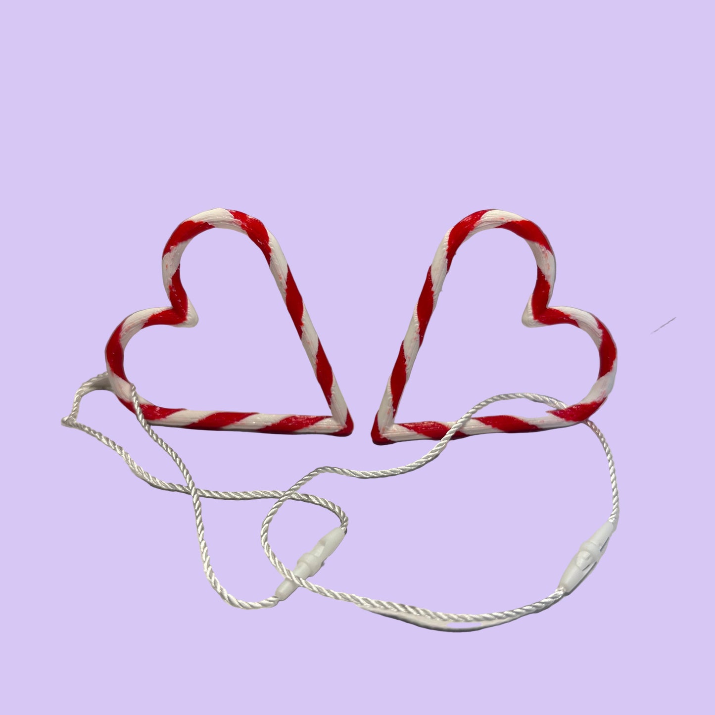 Christmas - Candy Cane Loveheart Hanging Decoration - Front View 