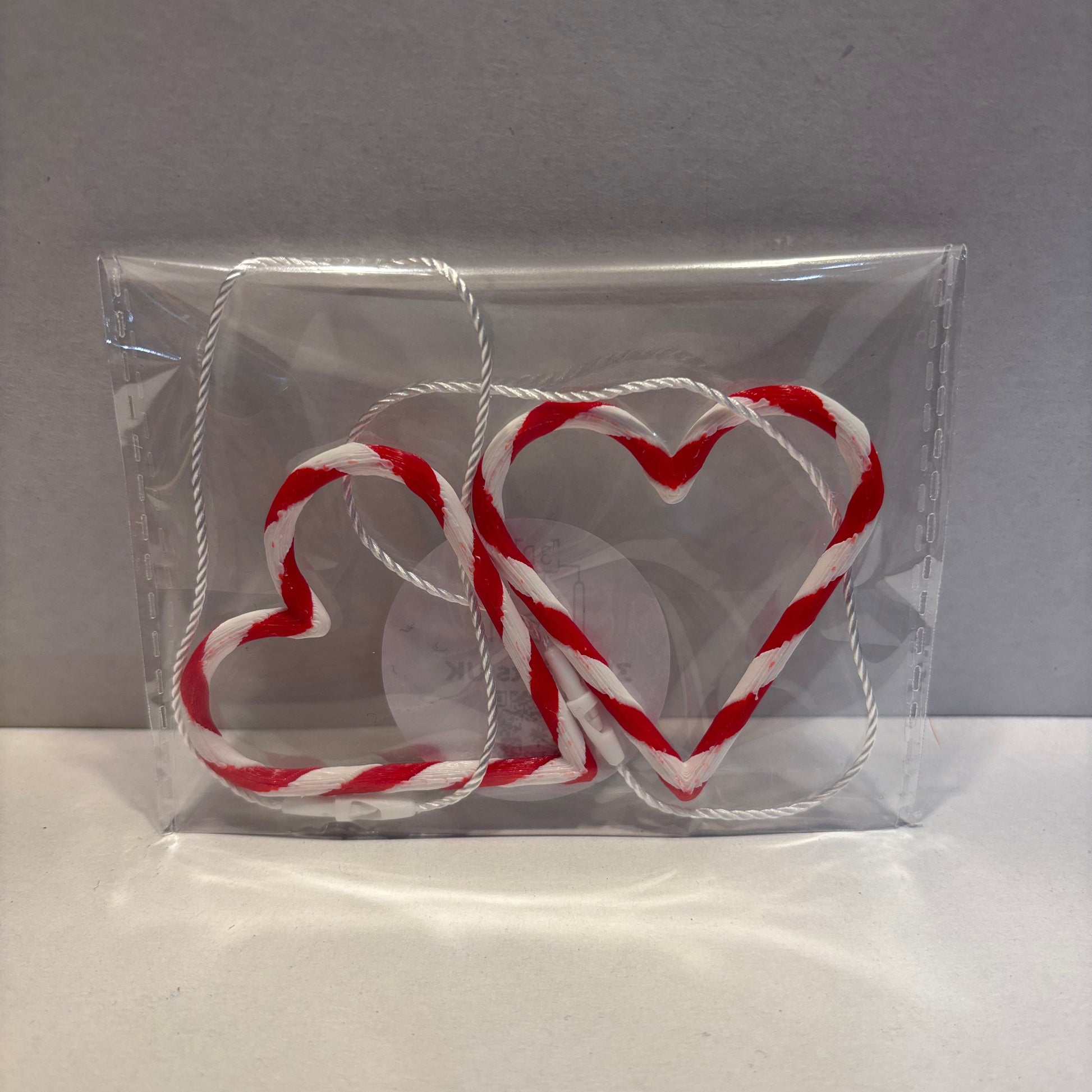 Christmas - Candy Cane Loveheart Hanging Decoration - Front View Packaged