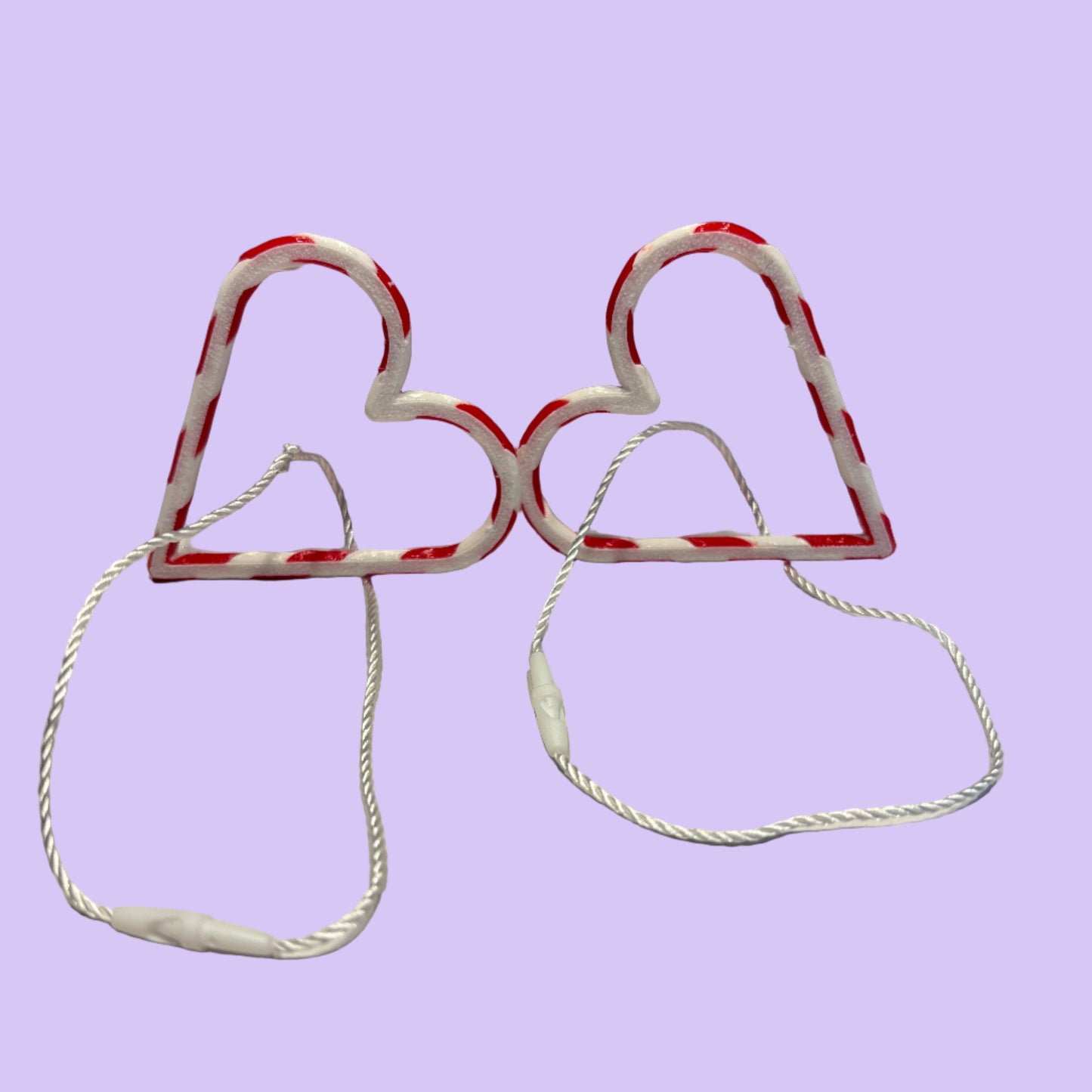 Christmas - Candy Cane Loveheart Hanging Decoration - Rear View