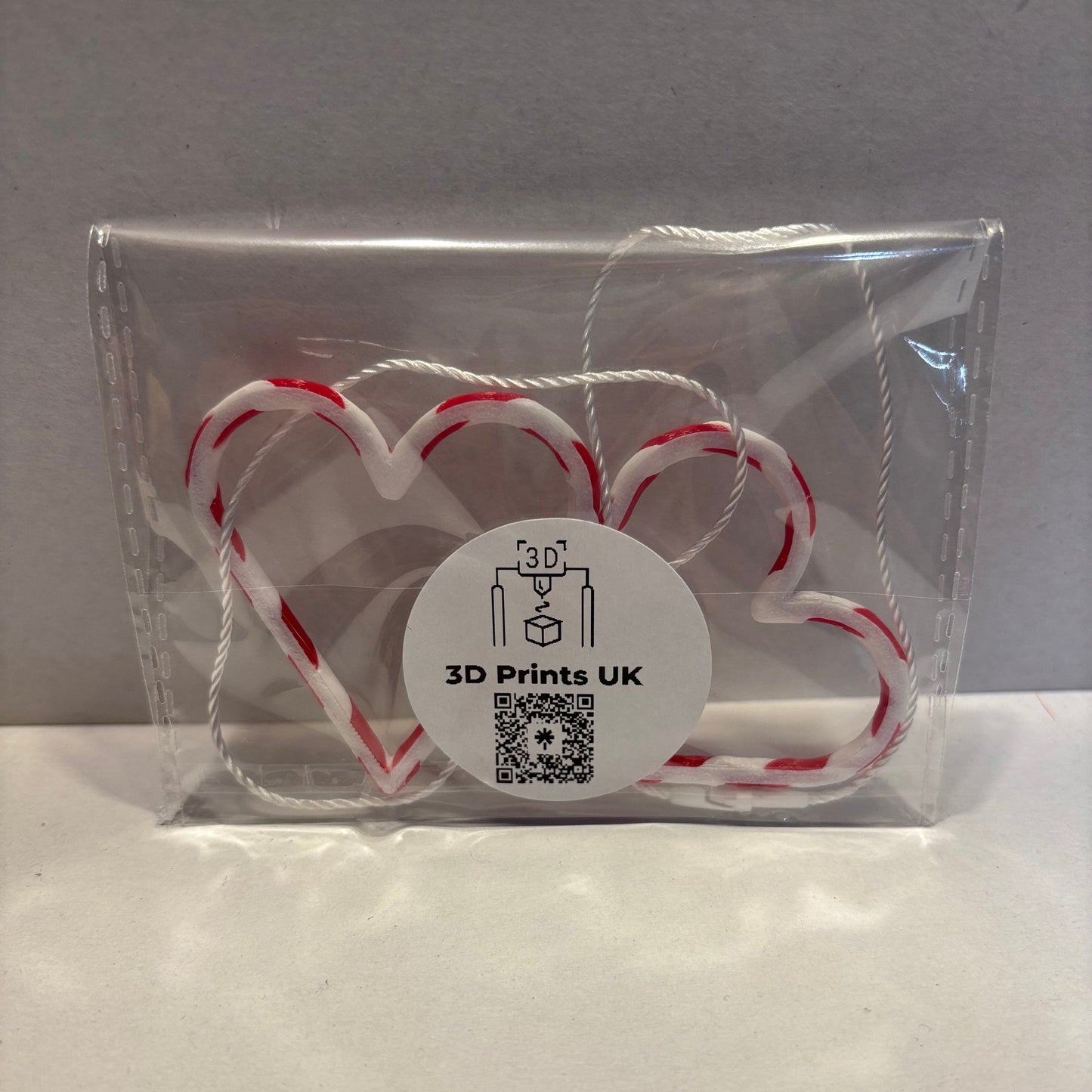 Christmas - Candy Cane Loveheart Hanging Decoration - Rear View Packaged