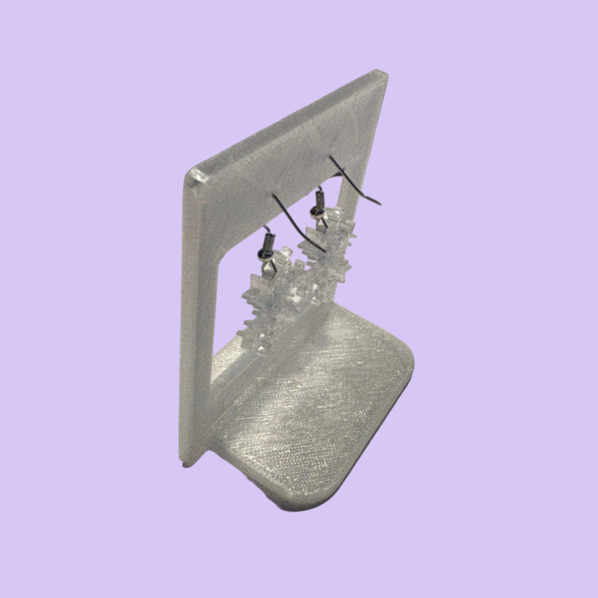 Christmas - Earrings - Snowflake Gemstone - Blue - Left View