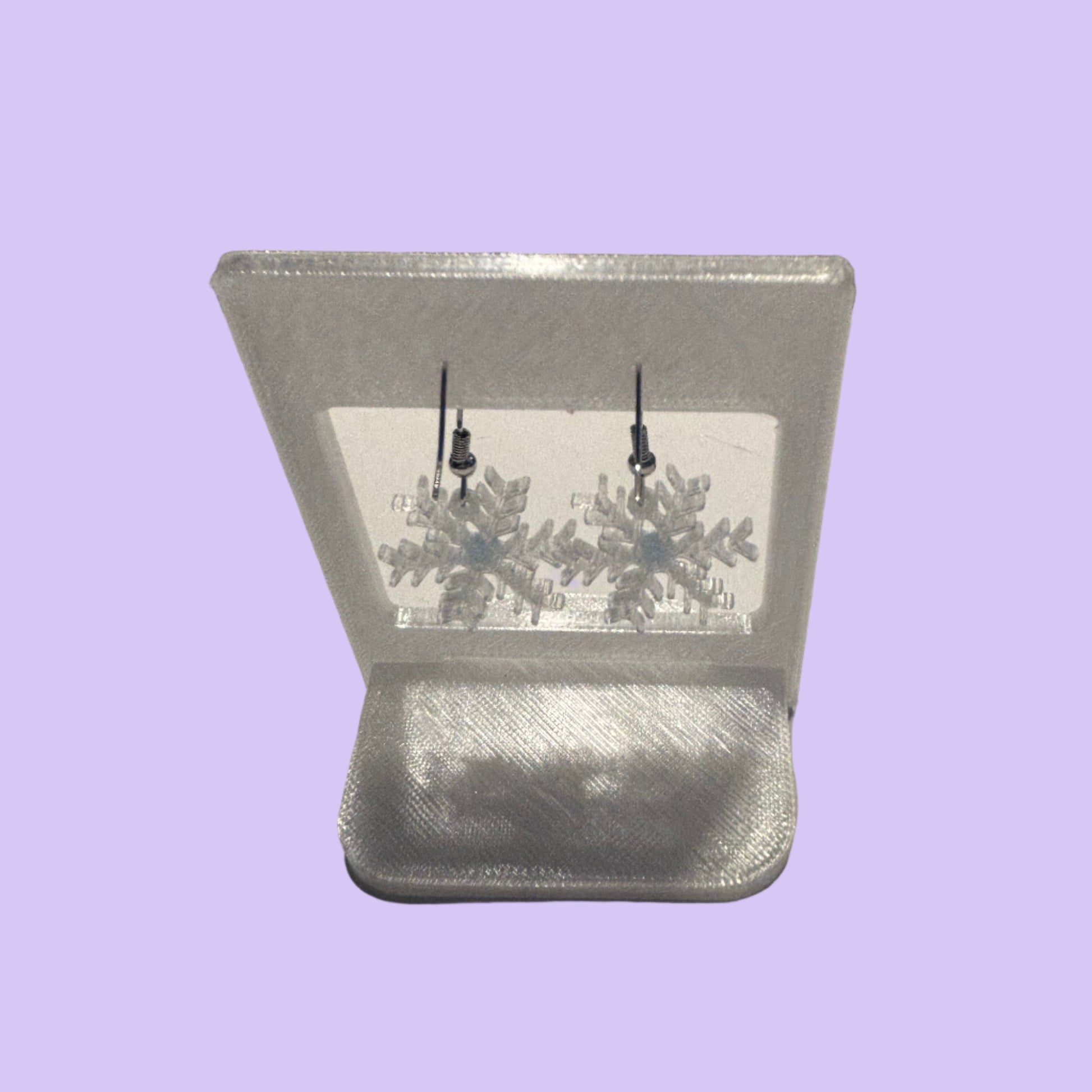 Christmas - Earrings - Snowflake Gemstone - Blue - Rear View