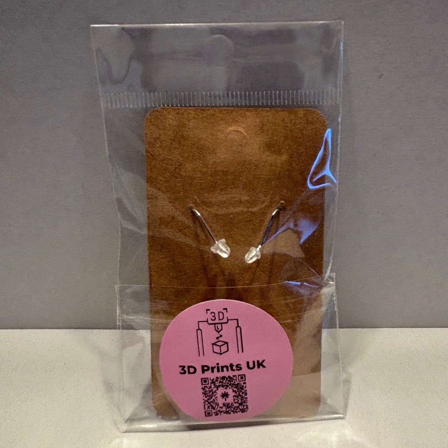 Christmas - Earrings - Snowflake Gemstone - Blue - Rear View Packaged