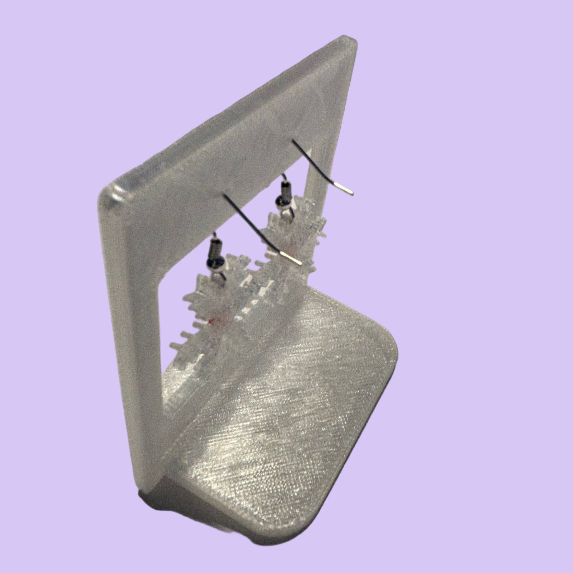 Christmas - Earrings - Snowflake Gemstone - Red - Left View