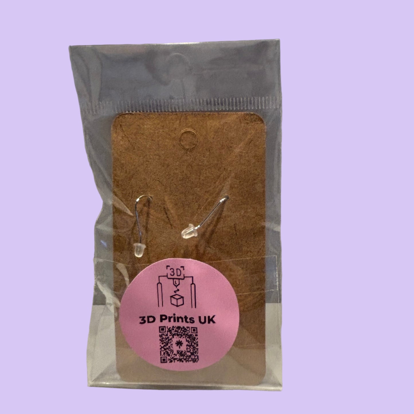 Christmas - Earrings - Snowflake Gemstone - Red - Rear View Packaged