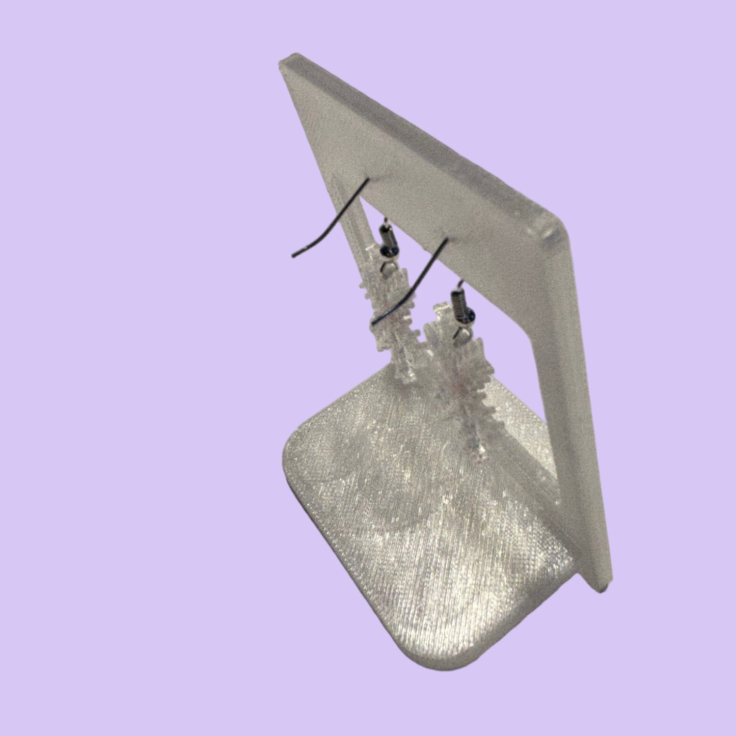 Christmas - Earrings - Snowflake Gemstone - Red - Right View