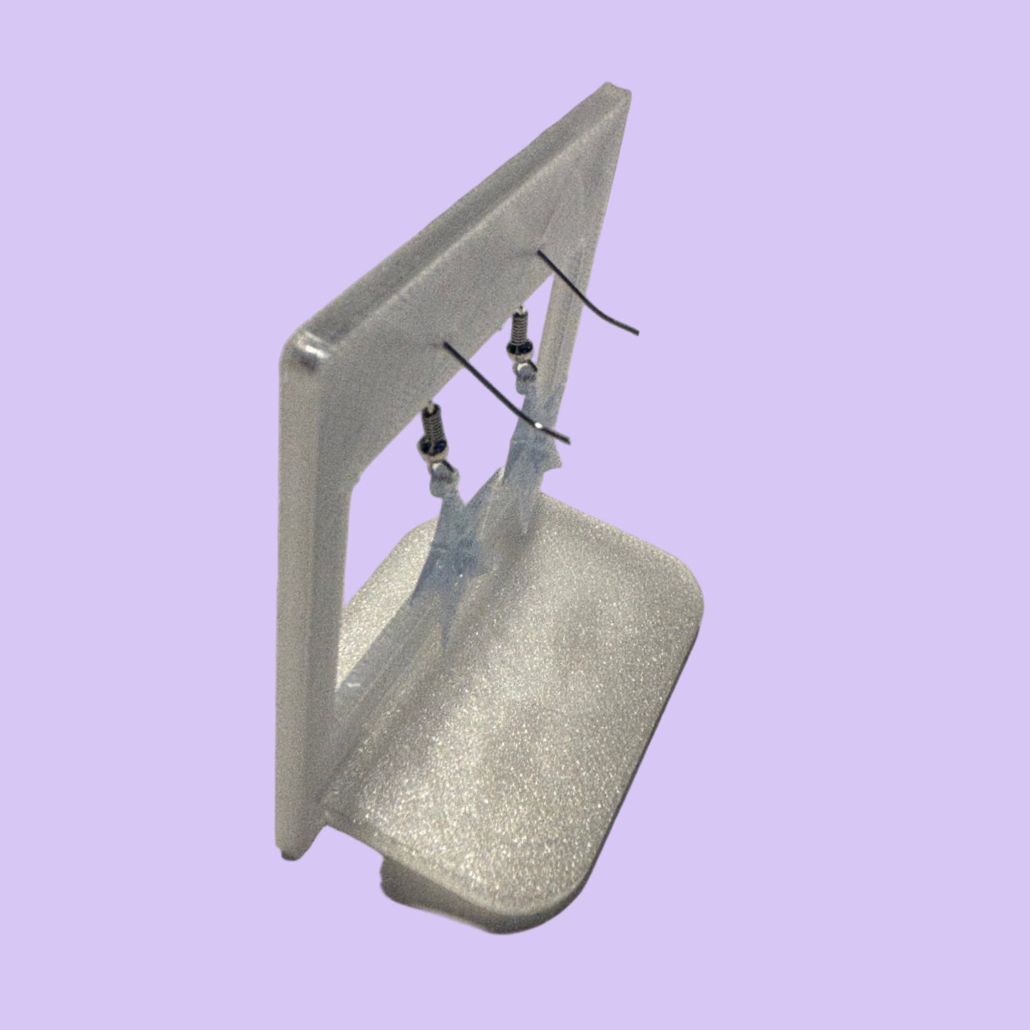 Christmas - Earrings - Star - Transparent Light Blue -  Left View