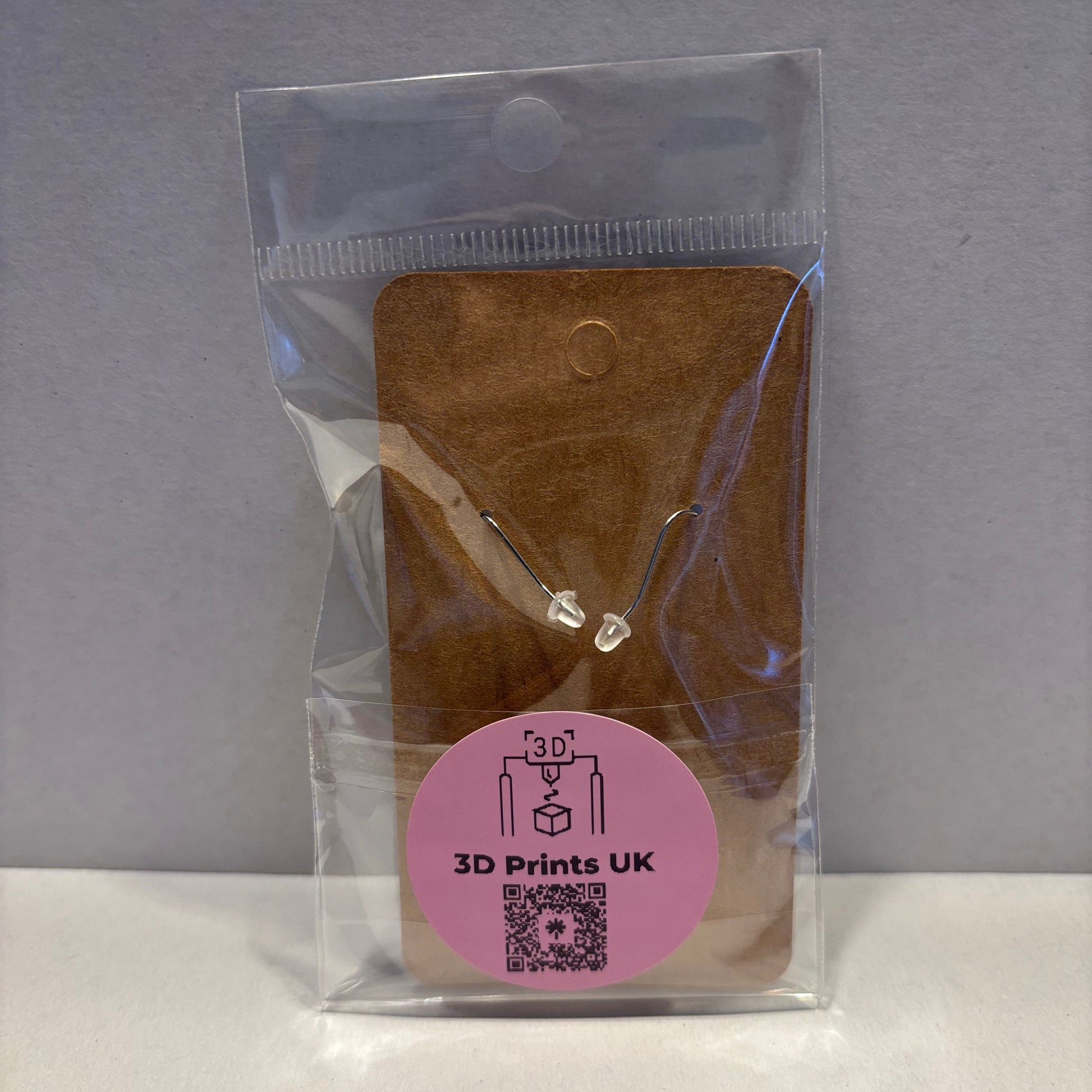 Christmas - Earrings - Star - Transparent Light Blue - Rear View Packaged