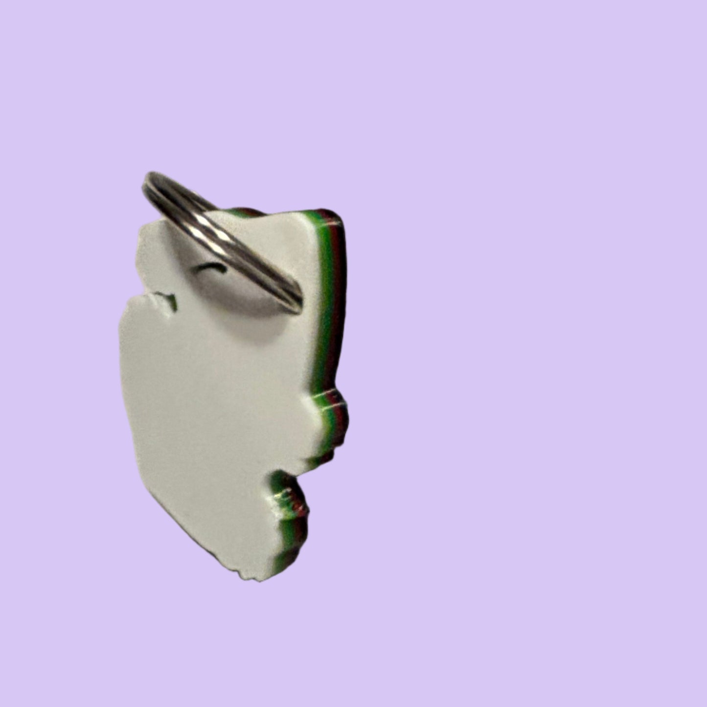 Christmas - Grinch Face Keyring - Side View