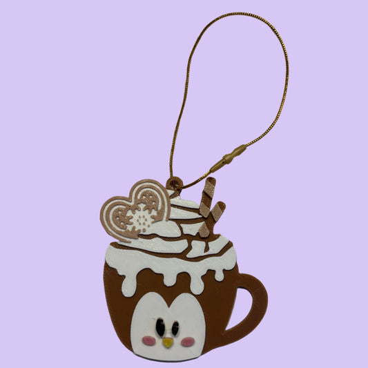 Christmas - Hot Cocoa Mug Ornament - Penguin - Front View