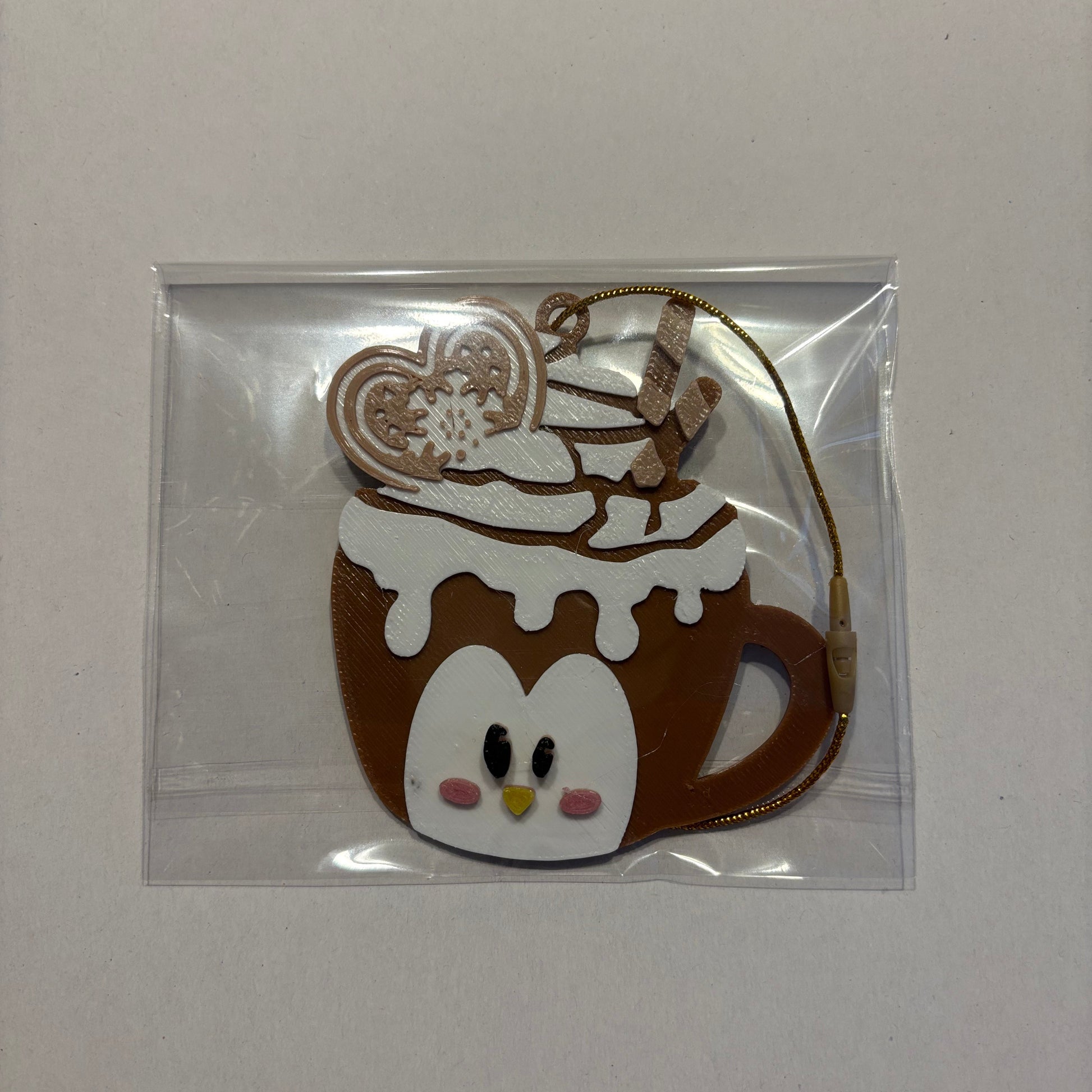 Christmas - Hot Cocoa Mug Ornament - Penguin - Front View Packaged