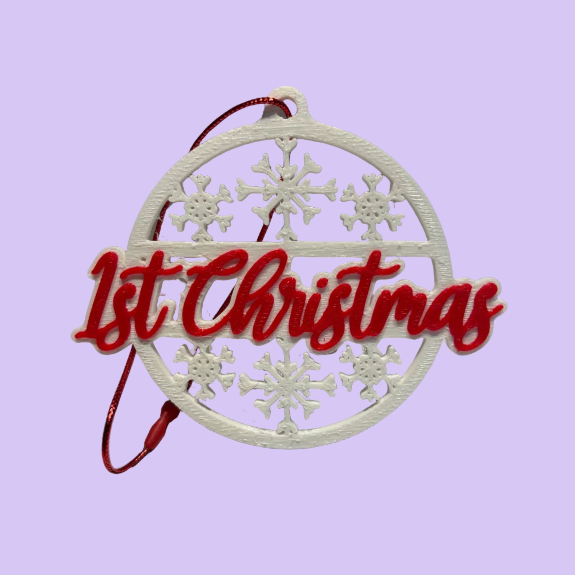 Christmas - Personalised Snowflake Decoration - 1st Christmas - Front View