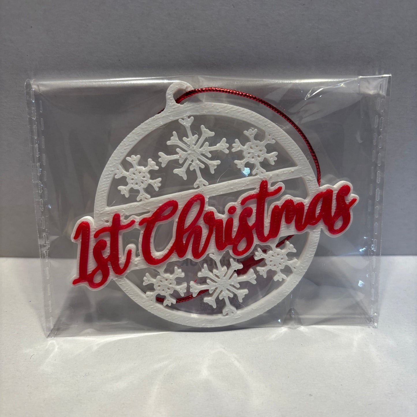 Christmas - Personalised Snowflake Decoration - 1st Christmas - Front View Packaged