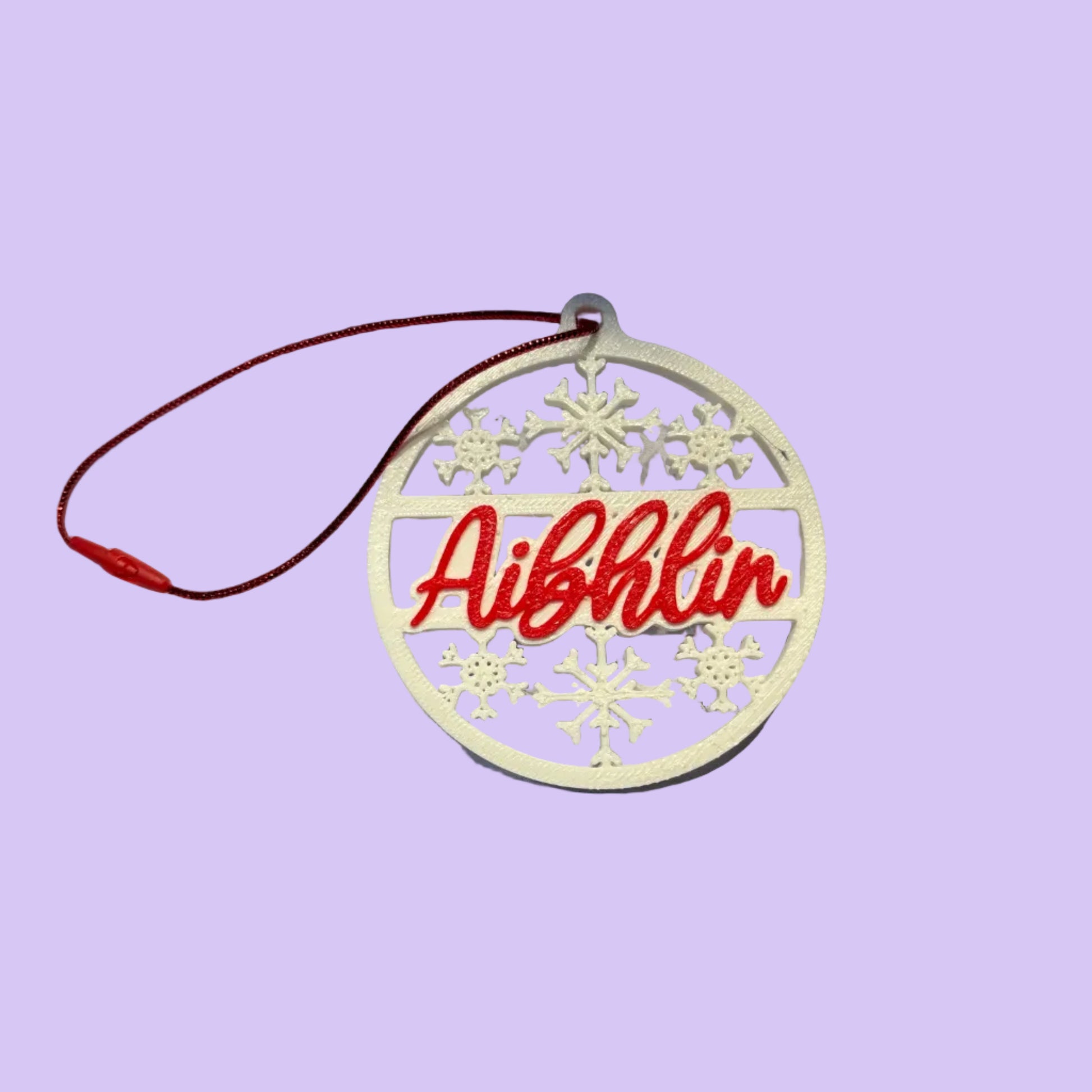 Christmas - Personalised Snowflake Decoration - Aibhlin - Front View