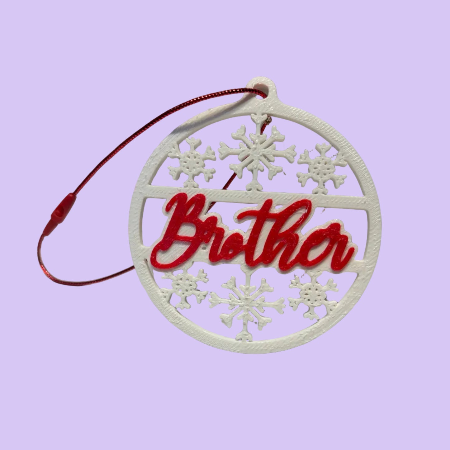 Christmas - Personalised Snowflake Decoration - Brother - Front View