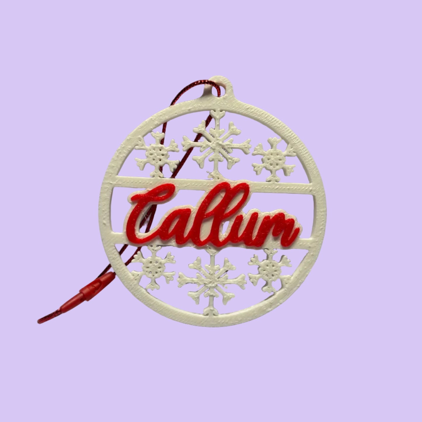 Christmas - Personalised Snowflake Decoration - Callum - Front View