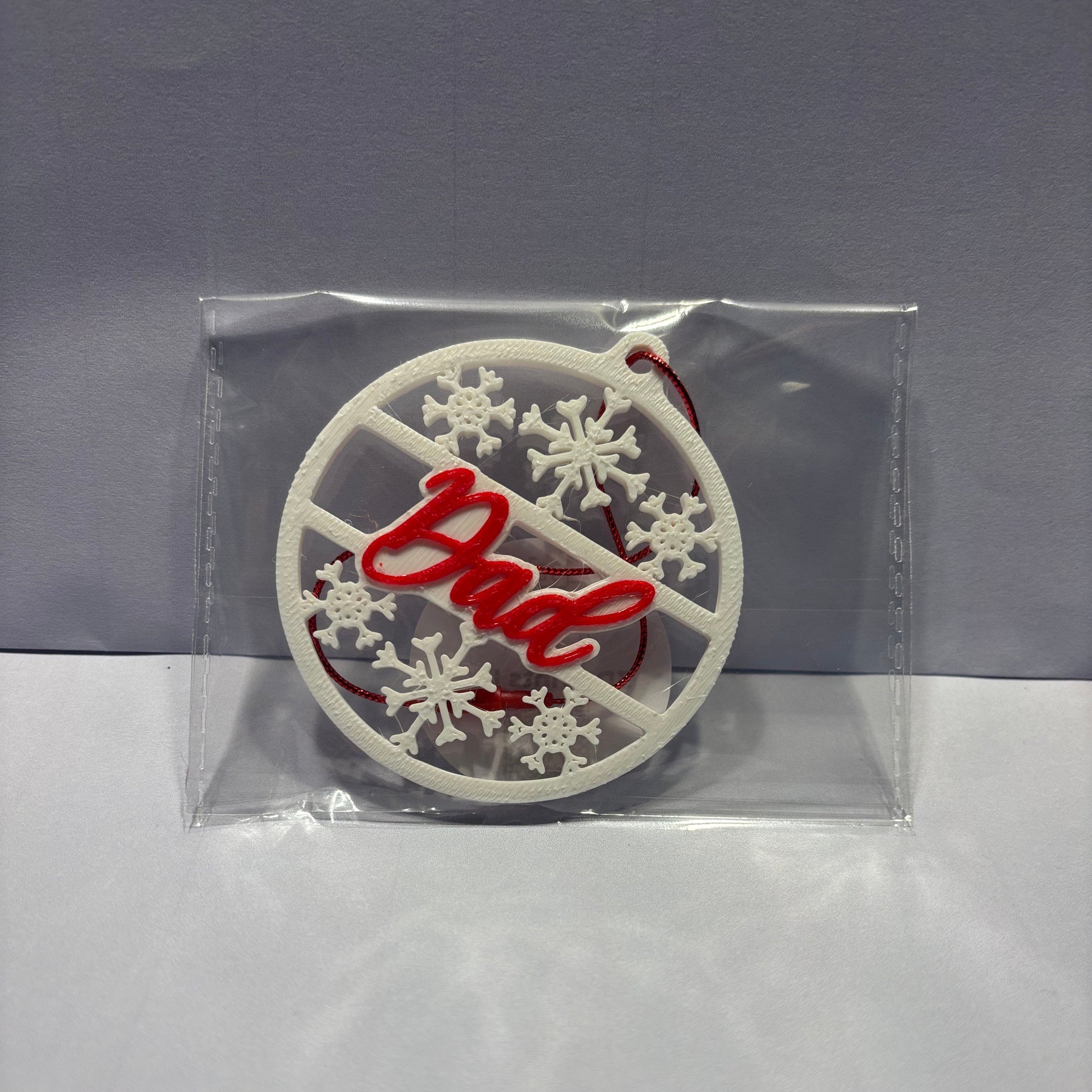 Christmas - Personalised Snowflake Decoration - Dad - Front View Packaged