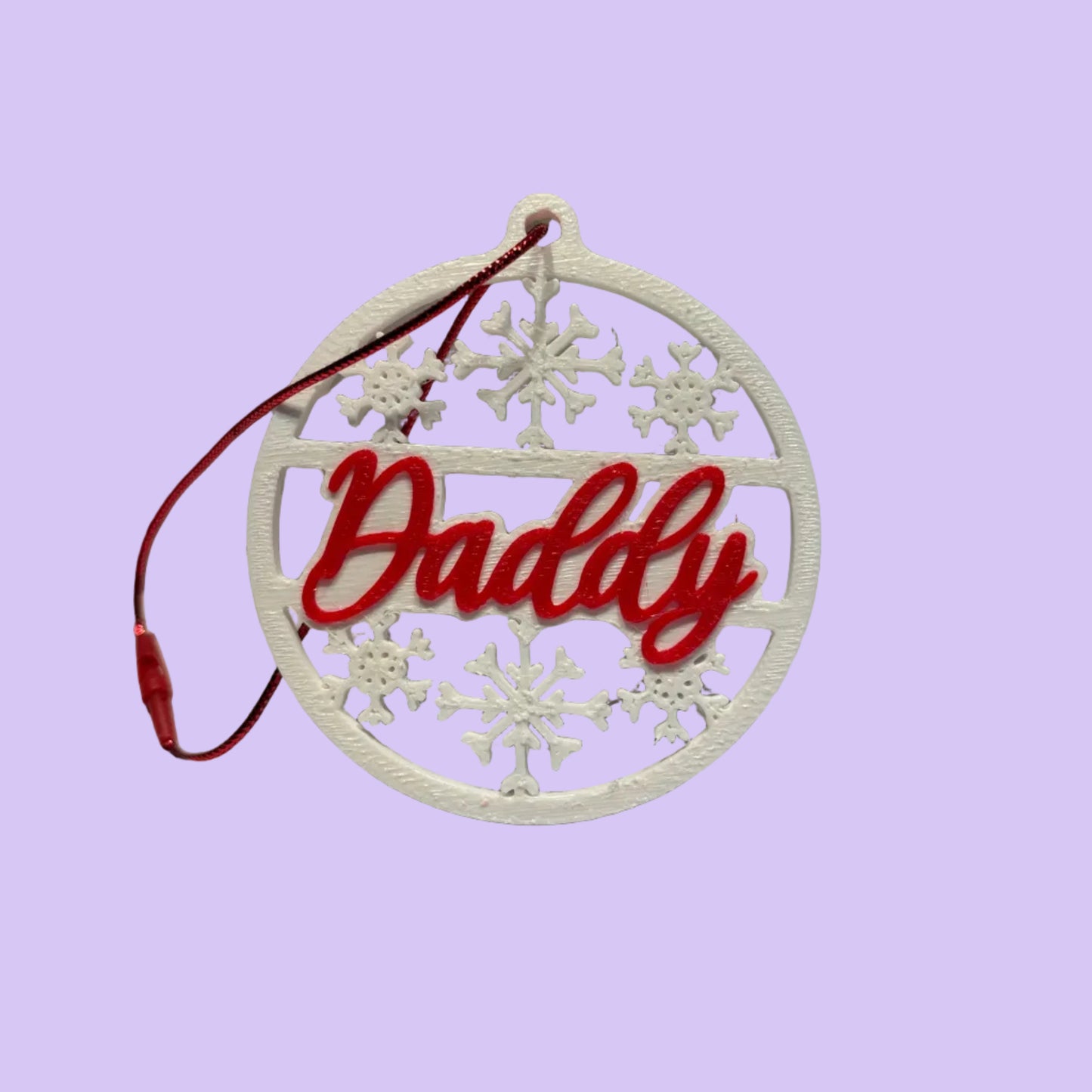Christmas - Personalised Snowflake Decoration - Daddy - Front View