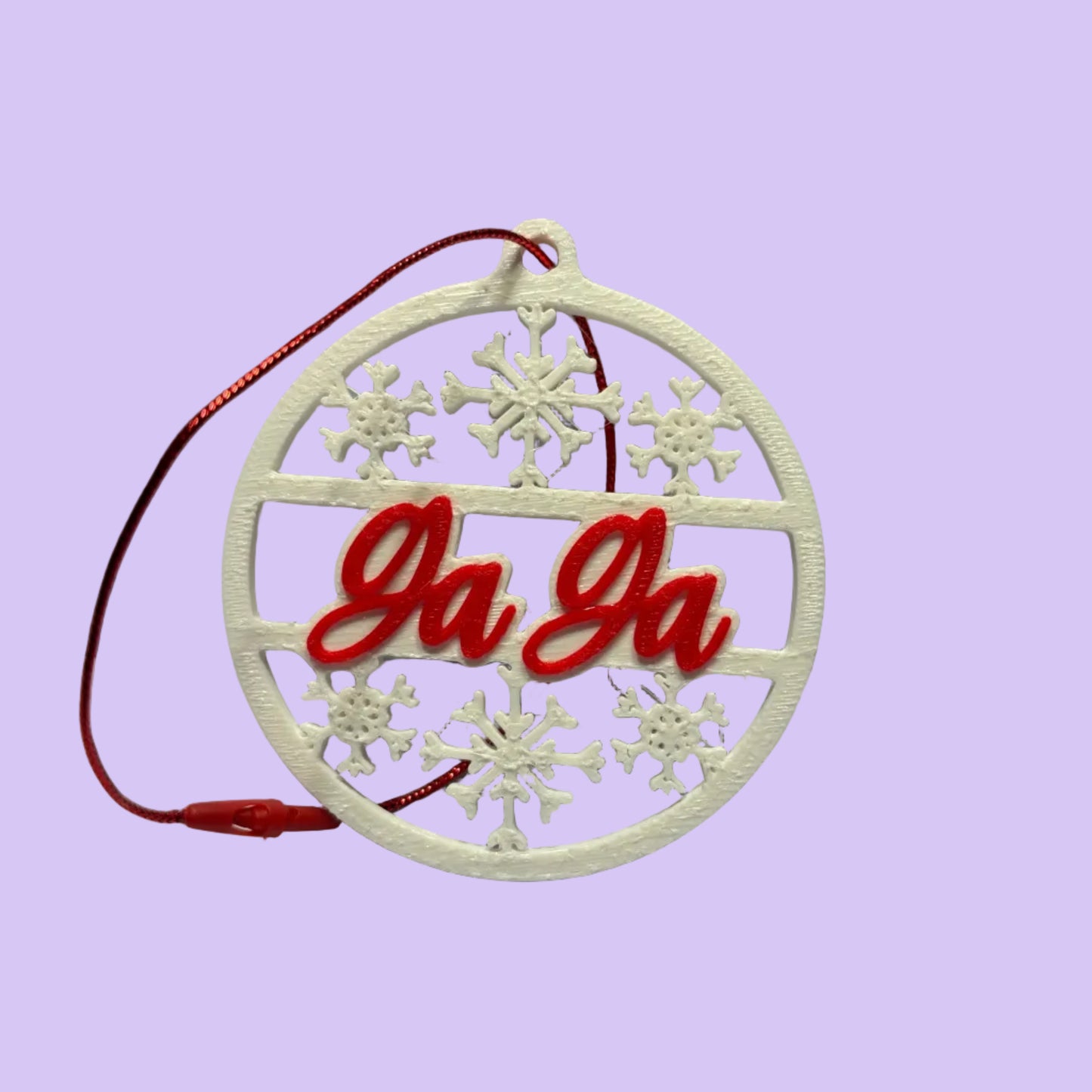 Christmas - Personalised Snowflake Decoration - Ga Ga - Front View