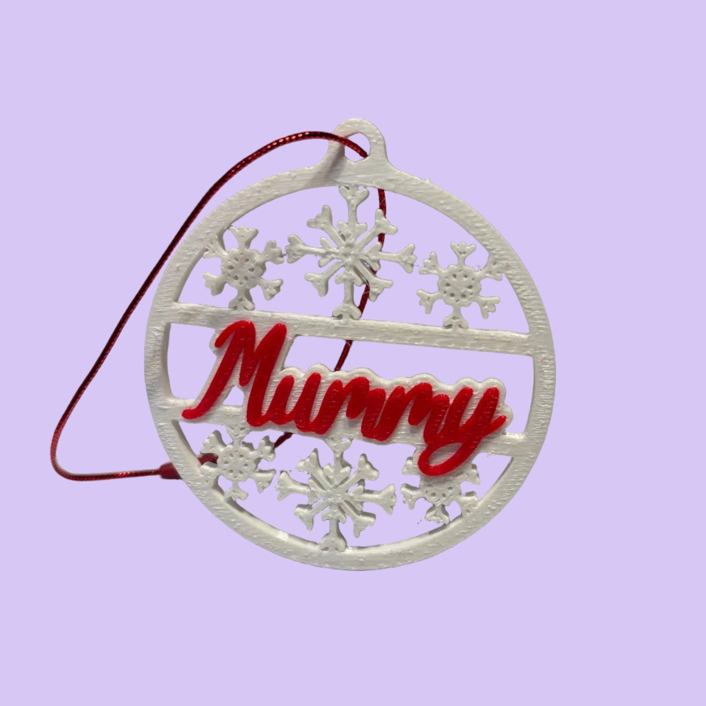 Christmas - Personalised Snowflake Decoration - Mummy - Front View